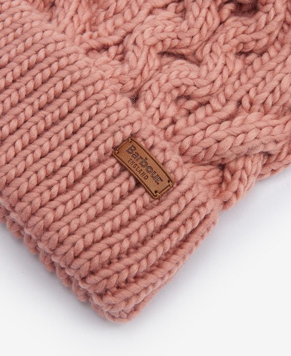 Barbour Penshaw Cable-knit Beanie Bordeaux | BABO90038