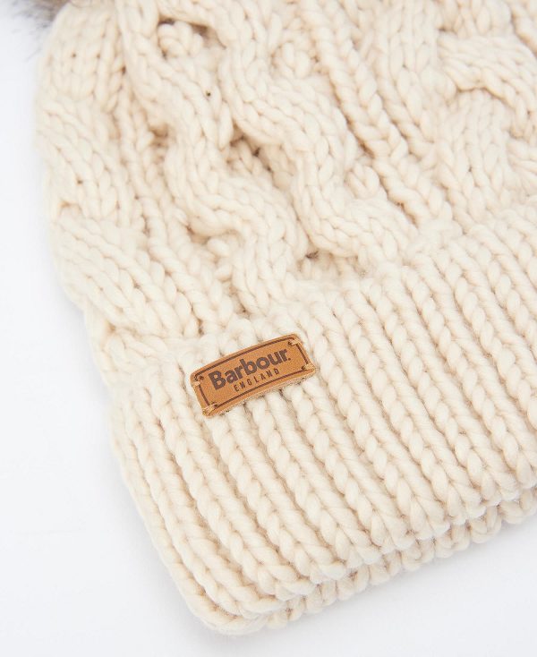 Barbour Penshaw Cable-knit Beanie Charcoal | BABO90039