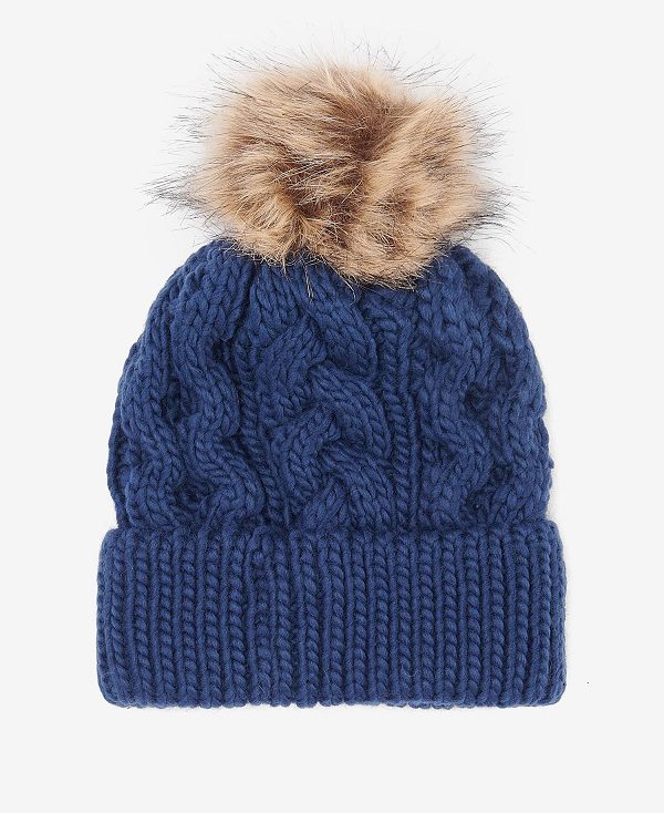 Barbour Penshaw Cable-knit Beanie Charcoal | BABO90044