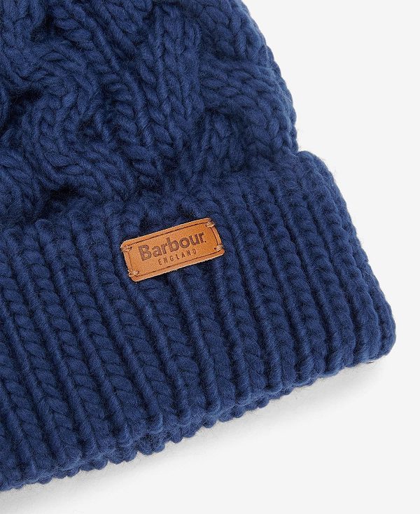 Barbour Penshaw Cable-knit Beanie Charcoal | BABO90044