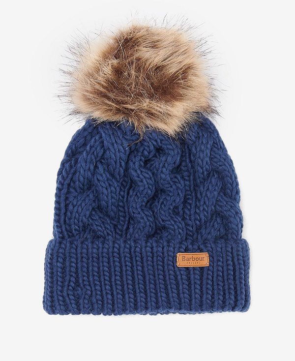 Barbour Penshaw Cable-knit Beanie Charcoal | BABO90044