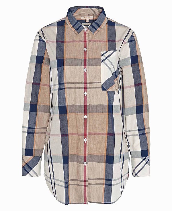 Barbour Perthshire Long-sleeved Shirt Hessian Tartan | BABO89516