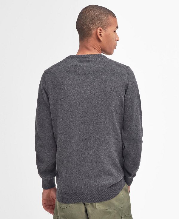 Barbour Pima Cotton Crew Neck Deep Grey | BABO88581