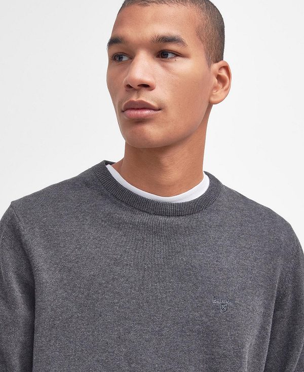 Barbour Pima Cotton Crew Neck Deep Grey | BABO88581