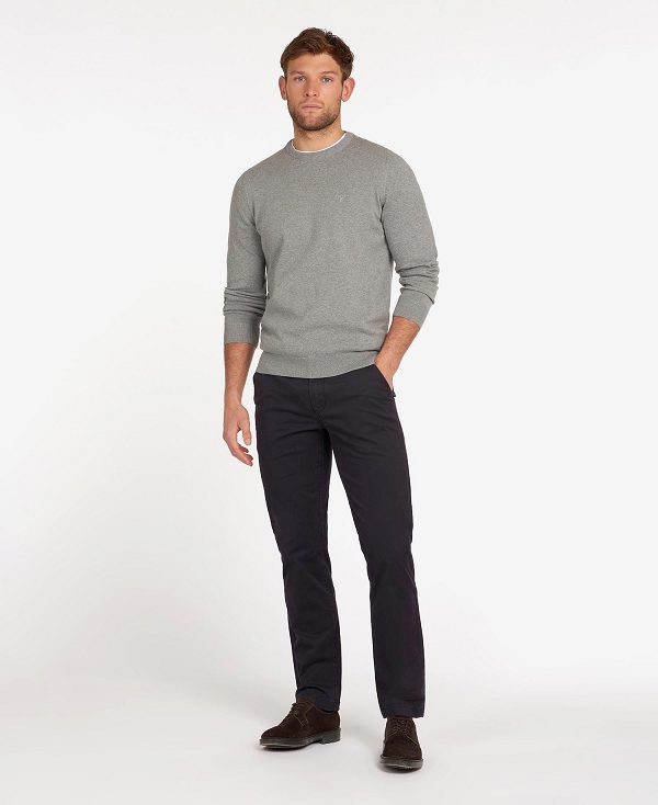 Barbour Pima Cotton Crew Neck Grey | BABO88544