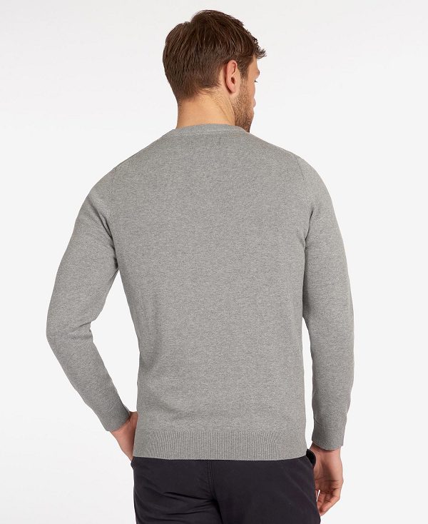 Barbour Pima Cotton Crew Neck Grey | BABO88544