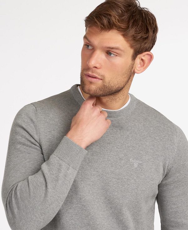 Barbour Pima Cotton Crew Neck Grey | BABO88544