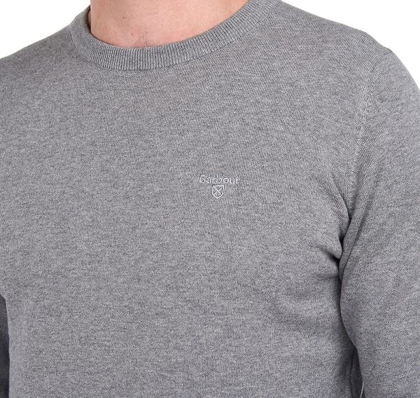 Barbour Pima Cotton Crew Neck Grey | BABO88544