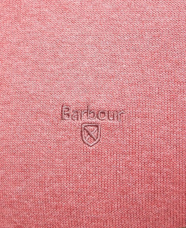 Barbour Pima Cotton Crew Neck Jumper Pink Clay | BABO88608