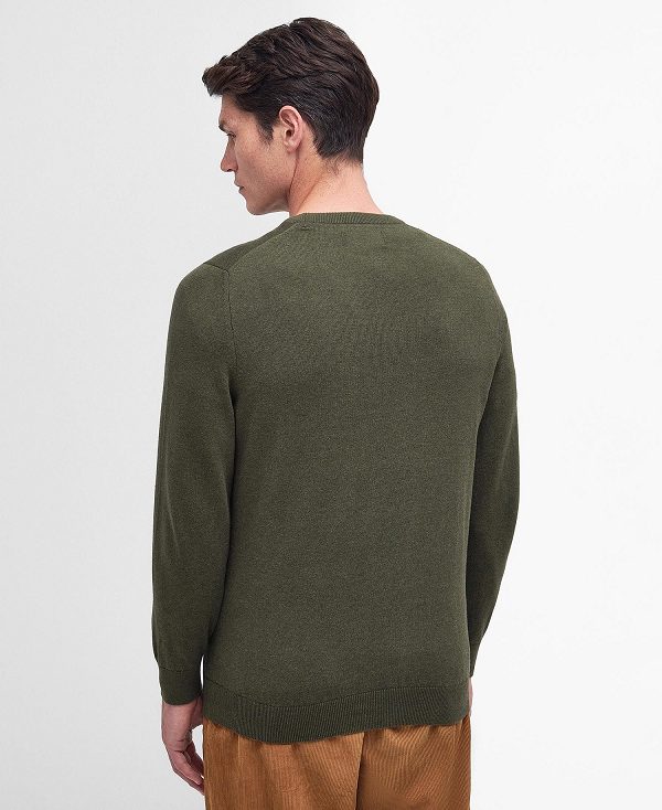 Barbour Pima Cotton Knitted Jumper Green | BABO88596