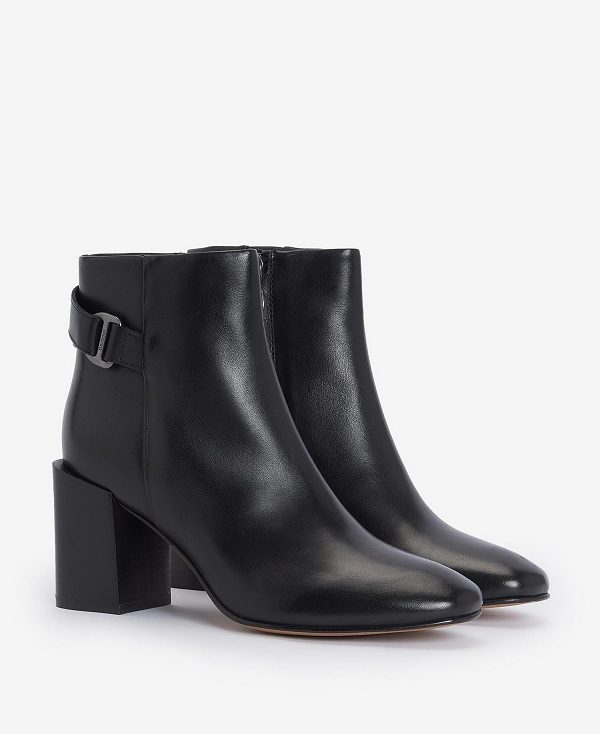 Barbour Piper Heeled Ankle Boots Classic Black | BABO89872