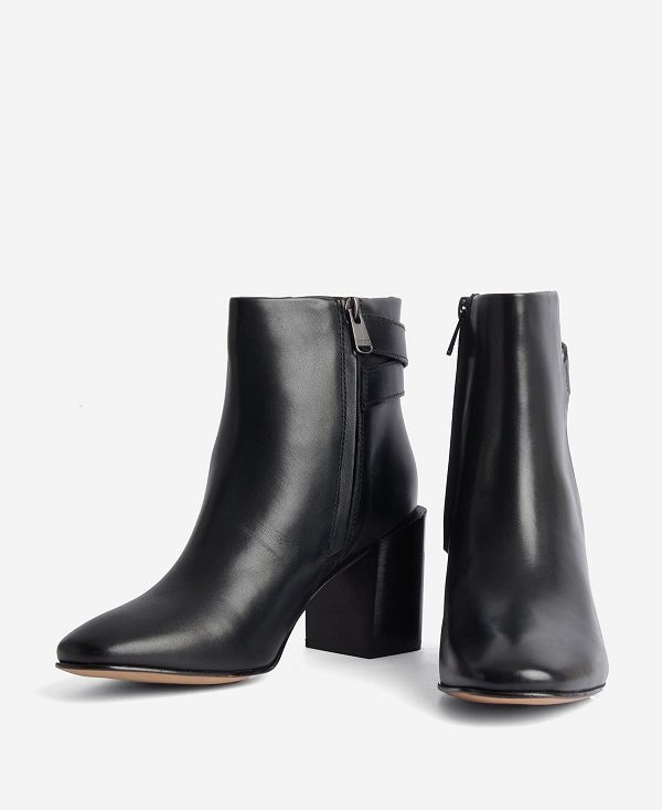 Barbour Piper Heeled Ankle Boots Classic Black | BABO89872