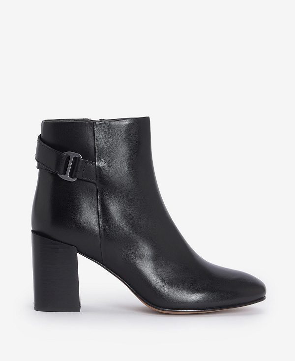 Barbour Piper Heeled Ankle Boots Classic Black | BABO89872