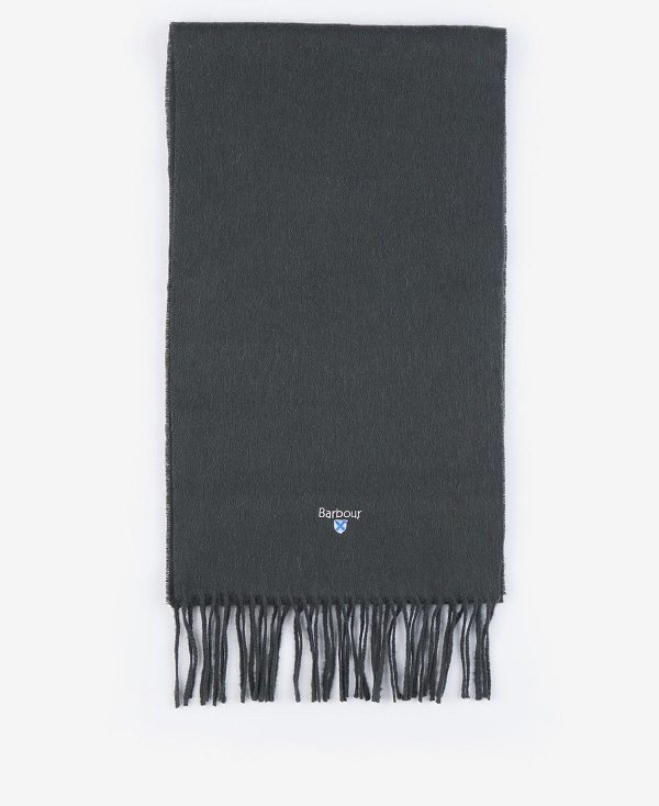 Barbour Plain Lambswool Scarf Charcoal/Grey | BABO89103