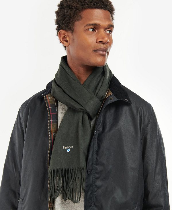 Barbour Plain Lambswool Scarf Charcoal/Grey | BABO89103