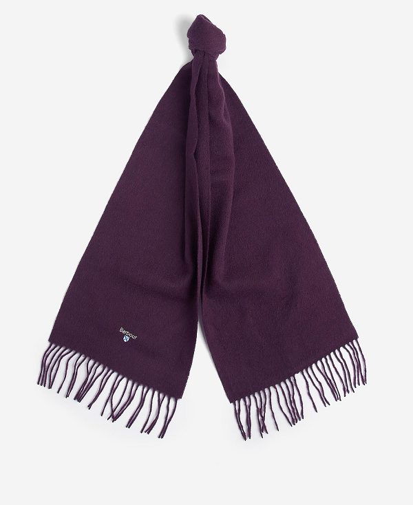 Barbour Plain Lambswool Scarf Purple | BABO89092