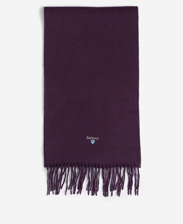 Barbour Plain Lambswool Scarf Purple | BABO89092