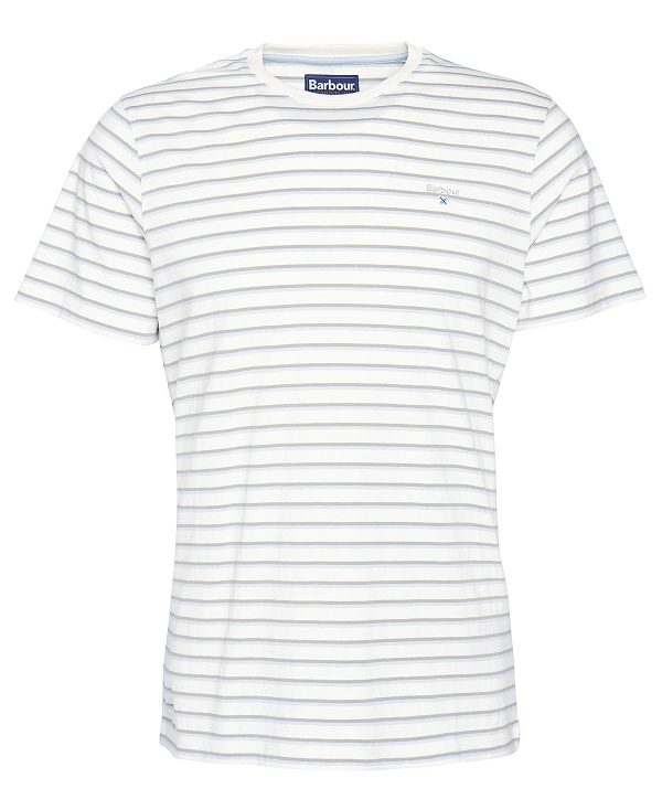 Barbour Ponte Striped T-shirt Ecru | BABO88365