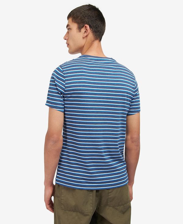 Barbour Ponte Striped T-shirt Grey Marl | BABO88375