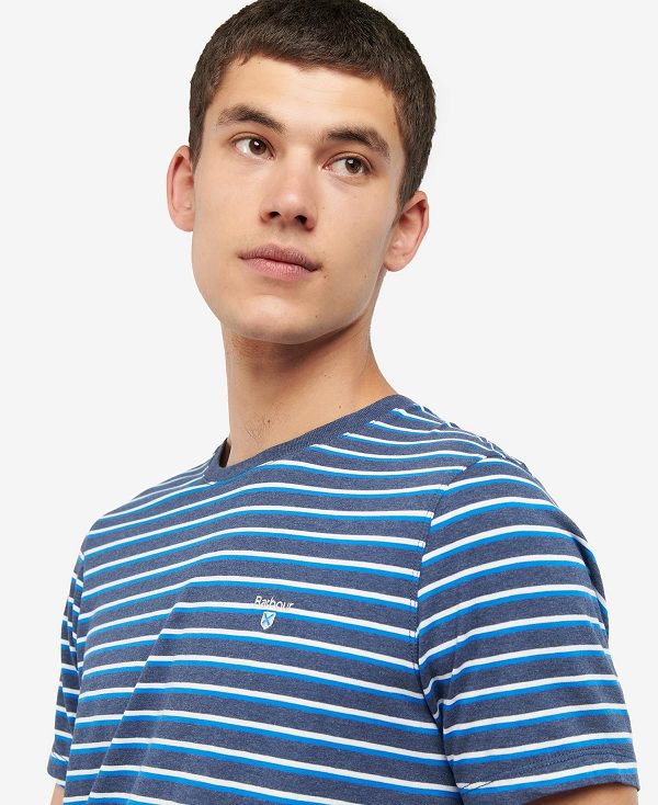 Barbour Ponte Striped T-shirt Grey Marl | BABO88375