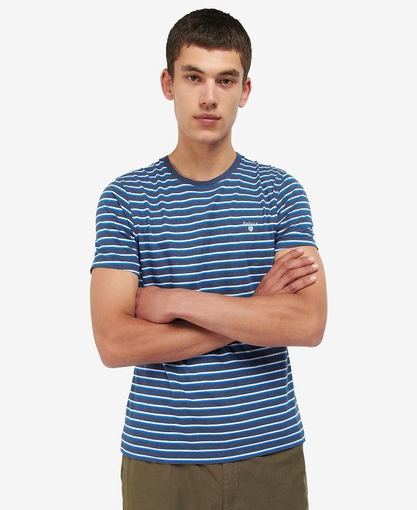 Barbour Ponte Striped T-shirt Grey Marl | BABO88375