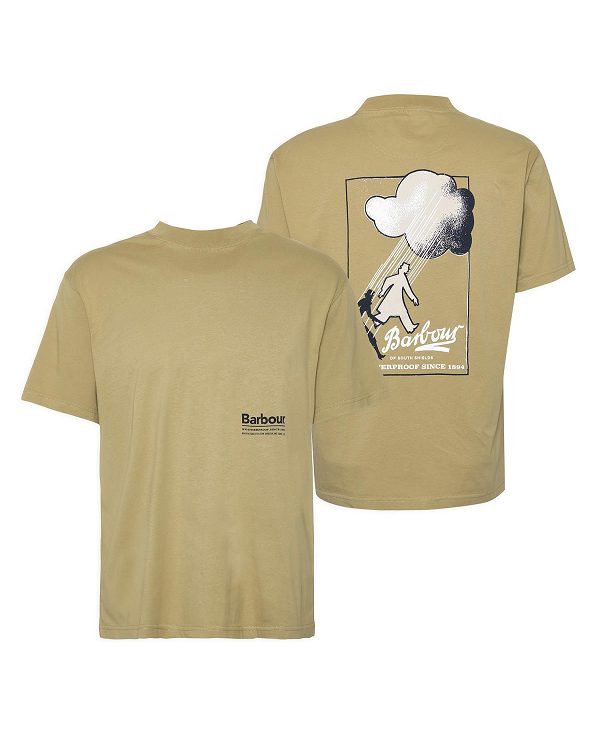 Barbour Portland Oversized T-shirt Bleached Olive | BABO88306