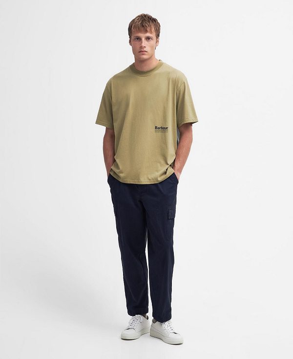 Barbour Portland Oversized T-shirt Bleached Olive | BABO88306