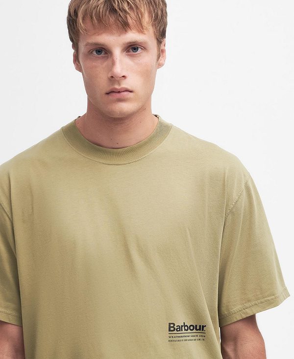 Barbour Portland Oversized T-shirt Bleached Olive | BABO88306