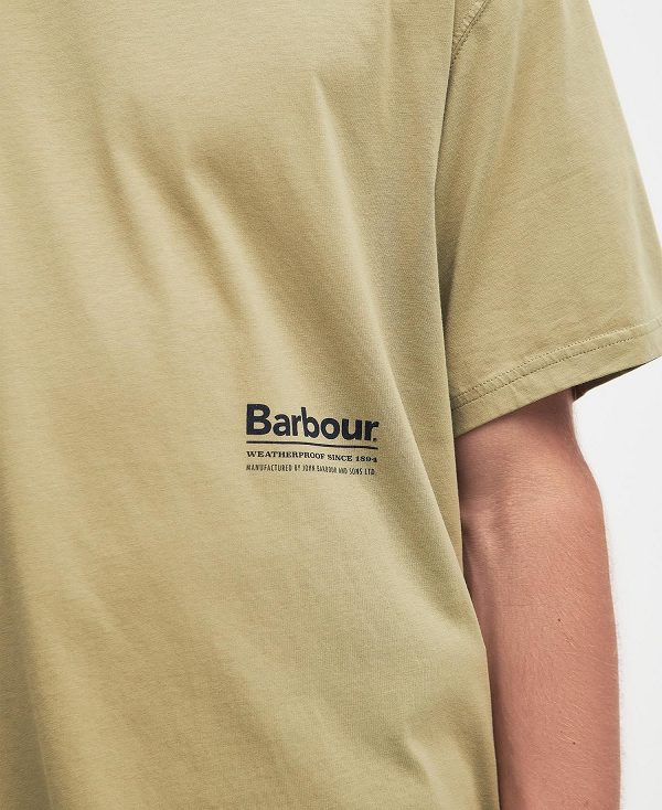 Barbour Portland Oversized T-shirt Bleached Olive | BABO88306