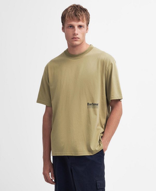 Barbour Portland Oversized T-shirt Bleached Olive | BABO88306