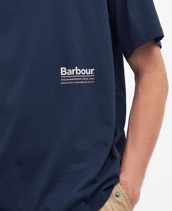 Barbour Portland Oversized T-shirt Classic Navy | BABO88322