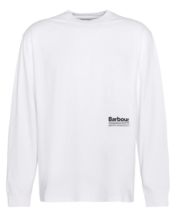 Barbour Portwell Oversized Long-sleeved T-shirt White | BABO88401