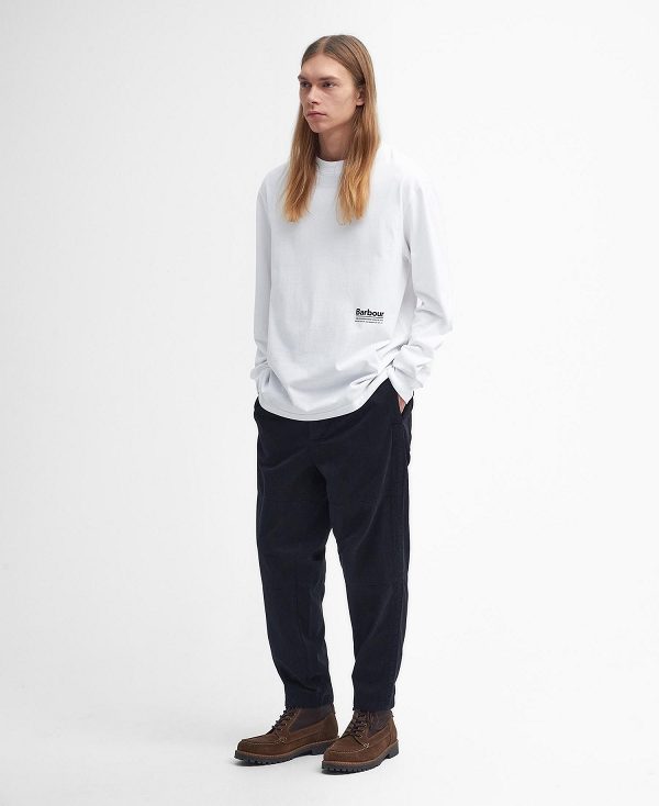 Barbour Portwell Oversized Long-sleeved T-shirt White | BABO88401