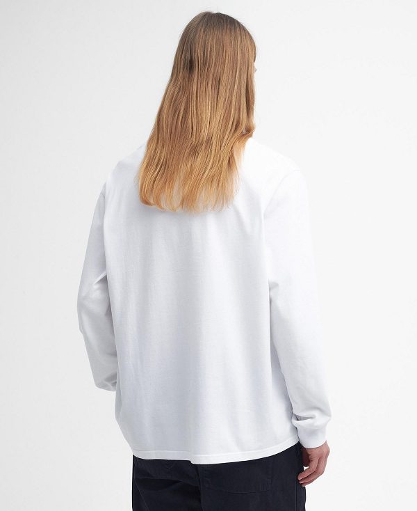 Barbour Portwell Oversized Long-sleeved T-shirt White | BABO88401