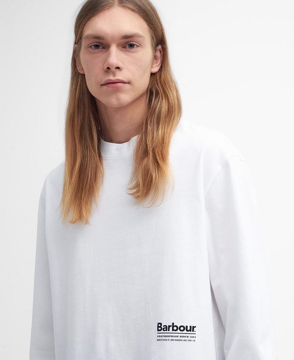 Barbour Portwell Oversized Long-sleeved T-shirt White | BABO88401