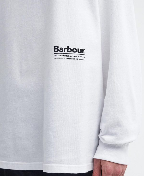 Barbour Portwell Oversized Long-sleeved T-shirt White | BABO88401