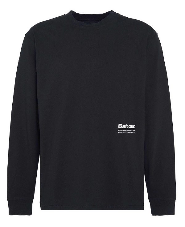 Barbour Portwell Oversized Long-sleeved T-shirt Black | BABO88405