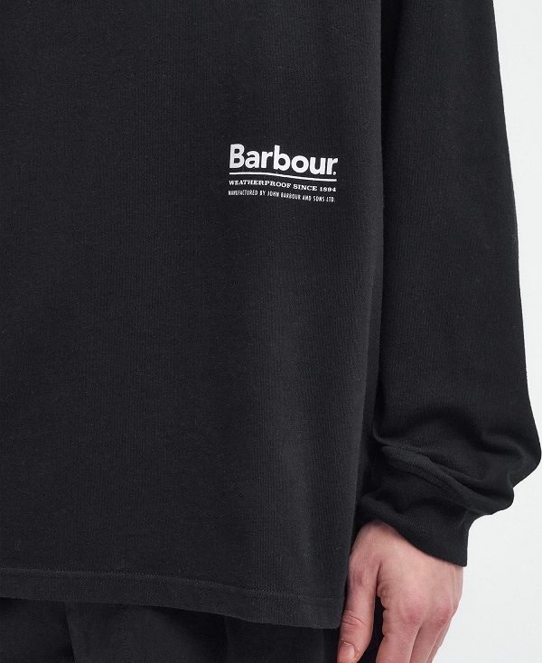 Barbour Portwell Oversized Long-sleeved T-shirt Black | BABO88405