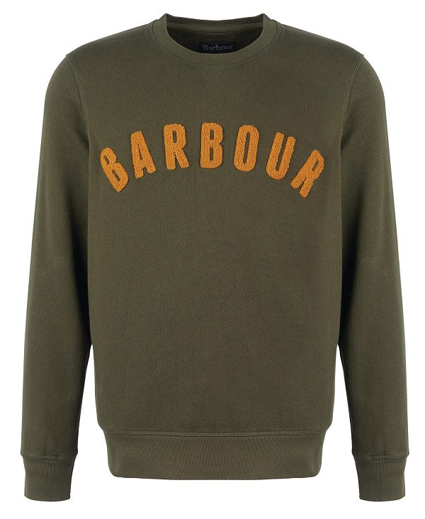 Barbour Prep Logo Crew Green | BABO88638