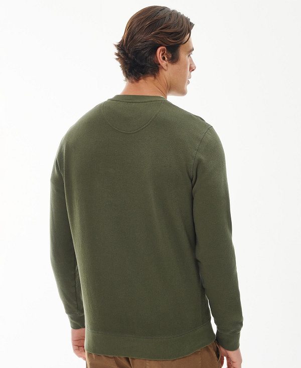 Barbour Prep Logo Crew Green | BABO88638