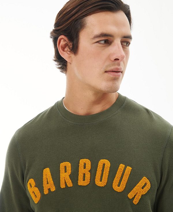 Barbour Prep Logo Crew Green | BABO88638