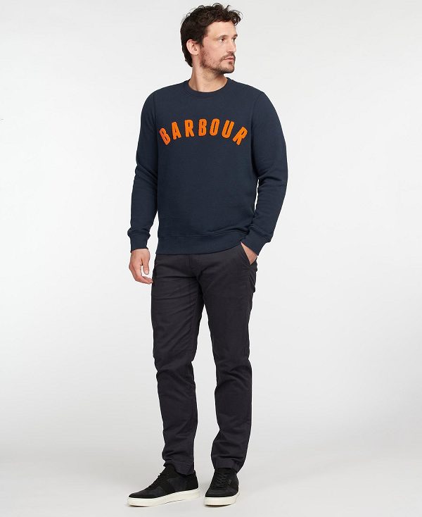 Barbour Prep Logo Sweatshirt Navy | BABO88435