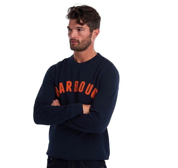 Barbour Prep Logo Sweatshirt Navy | BABO88435