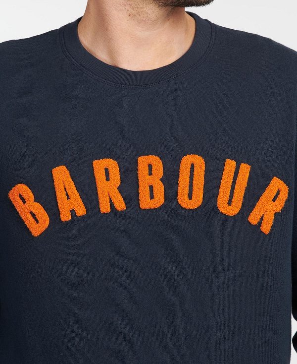 Barbour Prep Logo Sweatshirt Navy | BABO88435