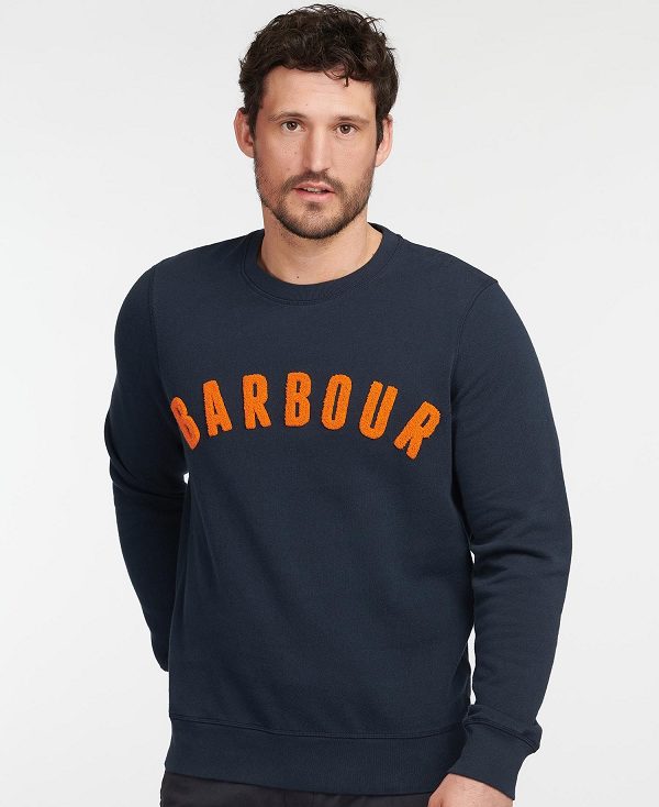 Barbour Prep Logo Sweatshirt Navy | BABO88435