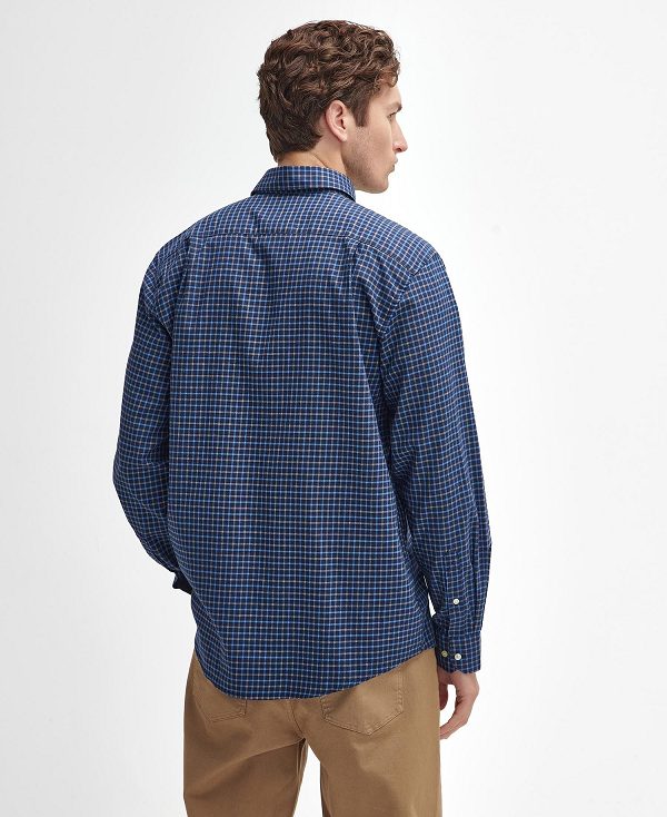 Barbour Preston Regular Long-sleeved Shirt Navy | BABO87910