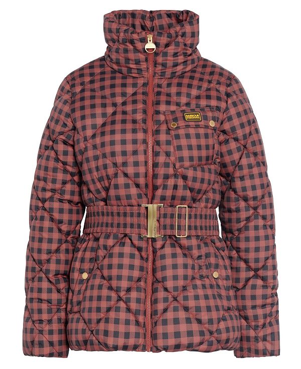 Barbour Printed Aurora Quilted Jacket Amaretto/Northumberland Check | BABO89271