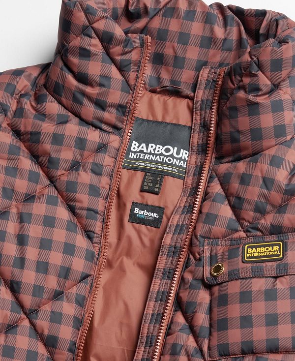 Barbour Printed Aurora Quilted Jacket Amaretto/Northumberland Check | BABO89271