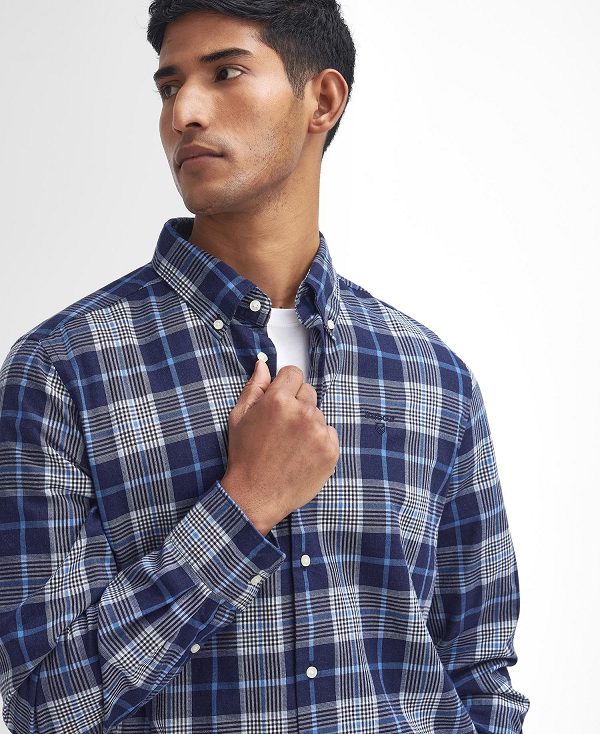 Barbour Pritchard Tailored Long Sleeved Shirt Blue | BABO87868