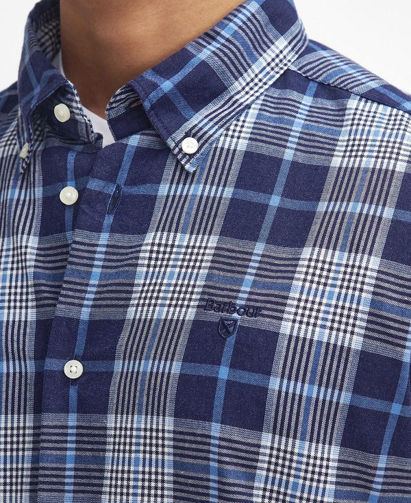 Barbour Pritchard Tailored Long Sleeved Shirt Blue | BABO87868